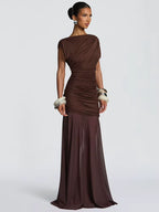 Elegant Sleeveless Mesh Patchwork Tight Pleated Long Dress Women'S Bodycon Party Club Evening Dress Autumn New 2025