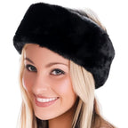 New Wide Design Fluffy Headband Solid Color Elastic Hair Band Soft Imitation Fur Hairbands Daily Wear