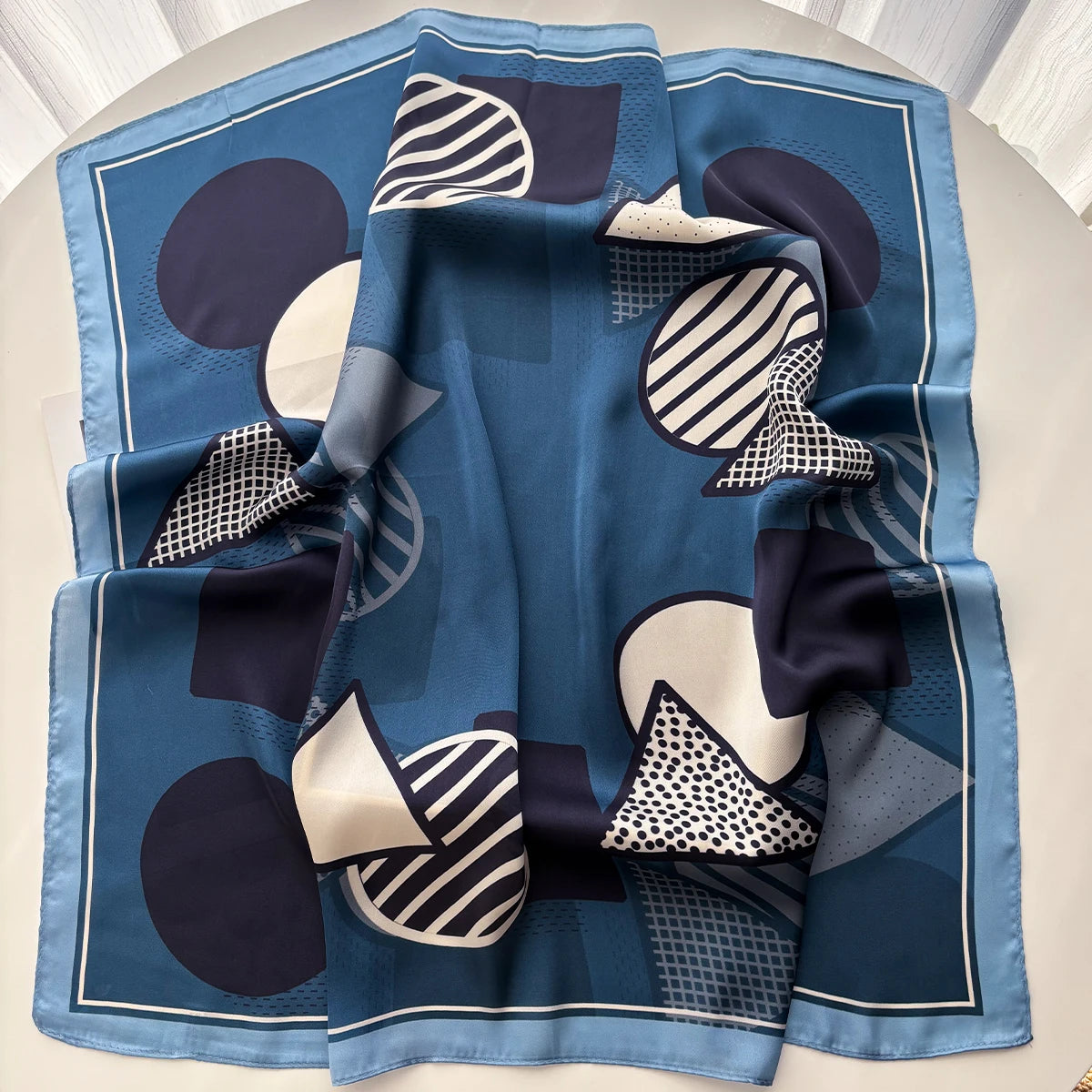 Luxury Square Scarf for Women Elegant Ladies Hijab Neckerchief Soft Stain Imitation Silk Scarves Fashion Shawl for Travel