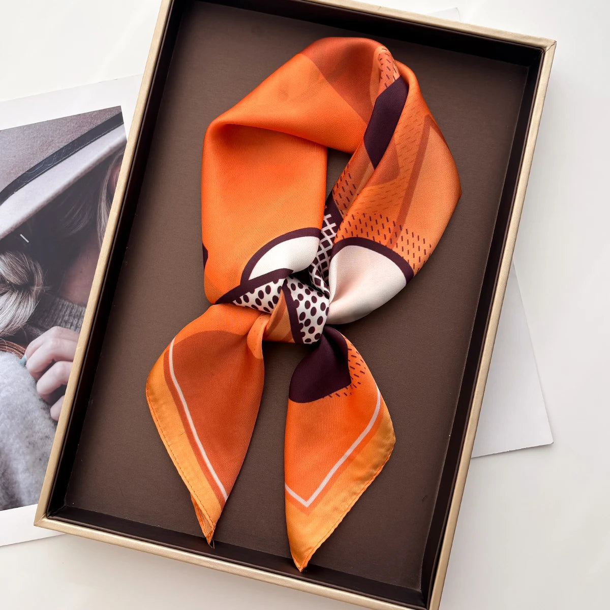 Luxury Square Scarf for Women Elegant Ladies Hijab Neckerchief Soft Stain Imitation Silk Scarves Fashion Shawl for Travel
