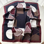 Luxury Square Scarf for Women Elegant Ladies Hijab Neckerchief Soft Stain Imitation Silk Scarves Fashion Shawl for Travel