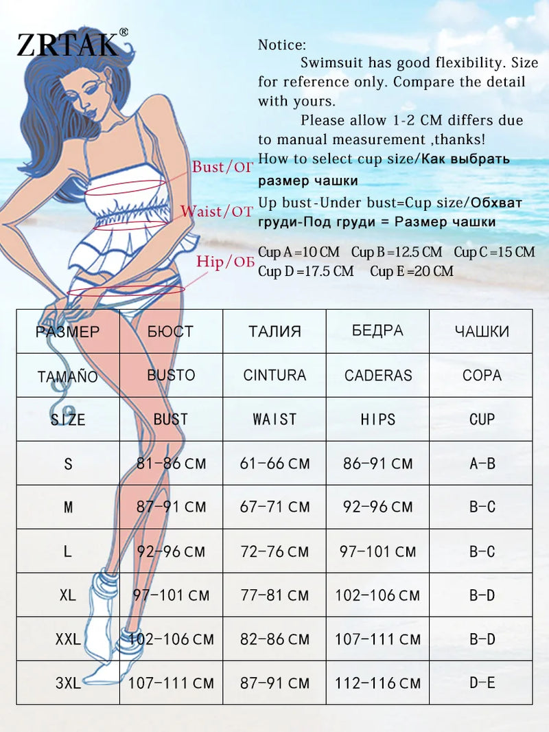 Push up Blue Swimsuit Sexy Swimwear Women Bandeau Beachwear High Waist Bathing Suits Sexy Bodysuit Backless Swimsuits